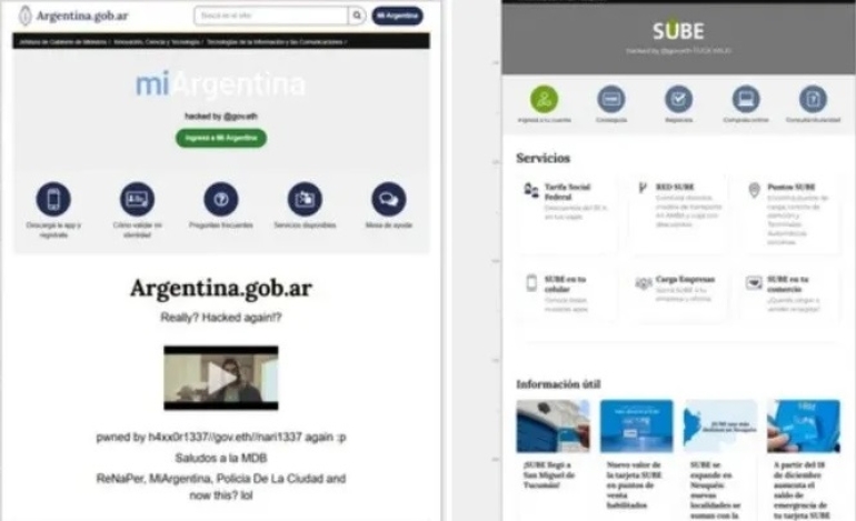 Hackeo a Mi Argentina, SUBE y otras páginas oficiales