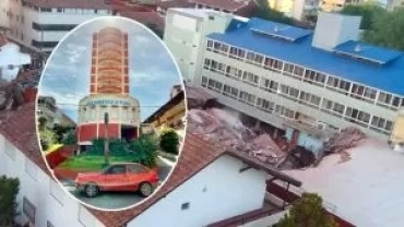 Se derrumbó un hotel en Villa Gesell: Buscan a 9 personas entre los escombros
